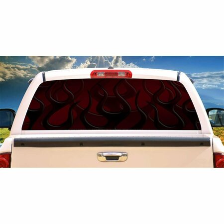 ENTRETENIMIENTO Dark Flames Rear Window Graphic Suv View Thru Vinyl Back Truck Decal EN3263129